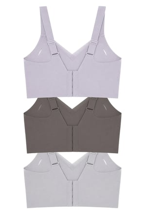 Seamless Bra - Elvora | Lazer Kesim Rib Dokulu Tül Detaylı Balensiz Kadın Sütyen 3'lü Paket