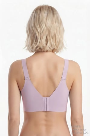Seamless Bra - Elvora | Lazer Kesim Rib Dokulu Tül Detaylı Balensiz Kadın Sütyen 3'lü Paket