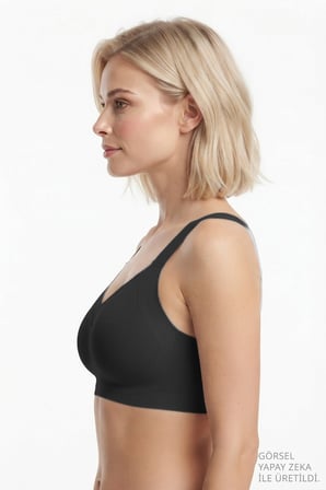 Seamless Bra - Elvora | Lazer Kesim Rib Dokulu Tül Detaylı Balensiz Kadın Sütyen 3'lü Paket-2