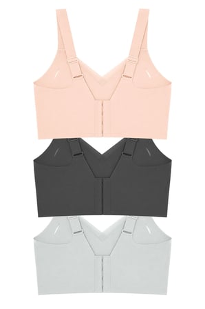 Seamless Bra - Elvora | Lazer Kesim Rib Dokulu Tül Detaylı Balensiz Kadın Sütyen 3'lü Paket-2