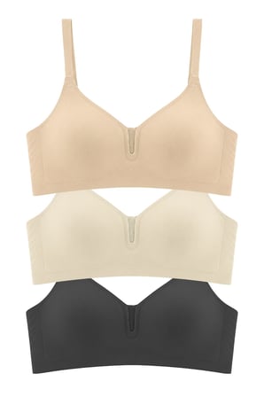 Seamless Bra - Eloria | Lazer Kesim Dikişsiz Balensiz İz Bırakmayan Tül Detaylı Sütyen 3'lü Paket
