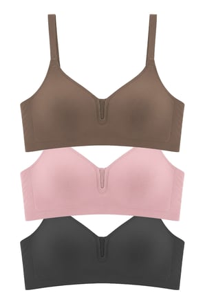 Seamless Bra - Eloria | Lazer Kesim Dikişsiz Balensiz İz Bırakmayan Tül Detaylı Sütyen 3'lü Paket-2