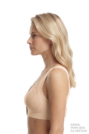 Seamless Bra - Lunessa | Lazer Kesim Dikişsiz Önden Düğmeli Dantelli Minimizer Kadın Sütyen 3'lü Paket