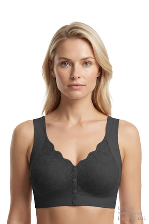 Seamless Bra - Lunessa | Lazer Kesim Dikişsiz Önden Düğmeli Dantelli Minimizer Kadın Sütyen 3'lü Paket-2