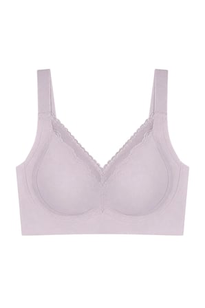 Seamless Bra - Seravia | Lila Lazer Kesim Dantelli Minimizer Kadın Sütyen