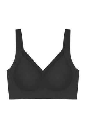 Seamless Bra - Seravia | Siyah Lazer Kesim Dantelli Minimizer Kadın Sütyen
