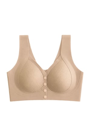 Seamless Bra - Neriva | Kahverengi Lazer Kesim Önden Düğmeli Minimizer Kadın Sütyen