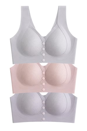 Seamless Bra - Neriva | Lazer Kesim Önden Düğmeli Minimizer Kadın Sütyen 3'lü Paket