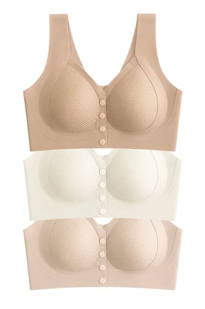 Seamless Bra - Neriva | Lazer Kesim Önden Düğmeli Minimizer Kadın Sütyen 3'lü Paket-2