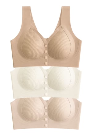 Seamless Bra - Neriva | Lazer Kesim Önden Düğmeli Minimizer Kadın Sütyen 3'lü Paket-2