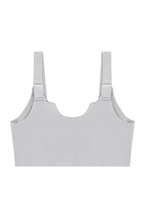 Seamless Bra - Larevia | Gri Lazer Kesim Önden Düğmeli Tül Detaylı Kadın Sütyen