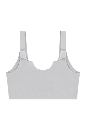 Seamless Bra - Larevia | Gri Lazer Kesim Önden Düğmeli Tül Detaylı Kadın Sütyen