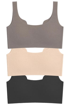 Seamless Bra - Virela | Lazer Kesim Önden Düğmeli Toparlayıcı Büyük Beden Kadın Sütyen 3'lü Paket-2