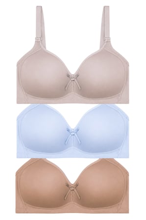 Bra - Celina | Balensiz Kaplı Toparlayıcı Minimizer Büyük Beden Kadın Sütyen 3'lü Paket