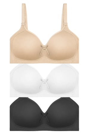 Bra - Celina | Balensiz Kaplı Toparlayıcı Minimizer Büyük Beden Kadın Sütyen 3'lü Paket-2