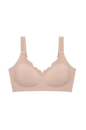 Seamless Bra - Mirena | Kahverengi Lazer Kesim Rib Dokulu Toparlayıcı Balensiz Kadın Sütyen
