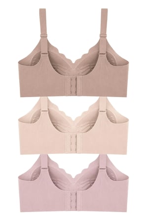 Seamless Bra - Mirena | Lazer Kesim Rib Dokulu Toparlayıcı Balensiz Kadın Sütyen 3'lü Paket