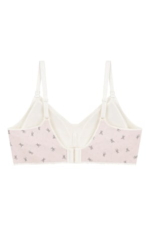 Seamless Bra - Mireva | Pudra Lazer Kesim Rib Dokulu Ayıcık Desenli Balensiz Kadın Sütyen