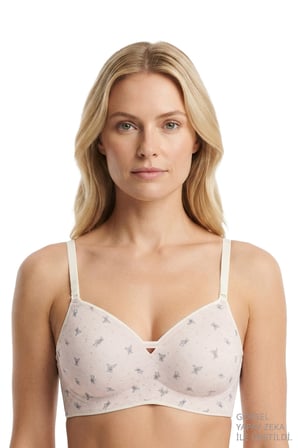 Seamless Bra - Mireva | Lazer Kesim Rib Dokulu Ayıcık Desenli Balensiz Kadın Sütyen 3'lü Paket