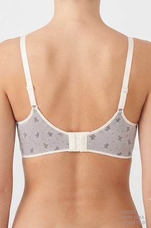 Seamless Bra - Mireva | Lazer Kesim Rib Dokulu Ayıcık Desenli Balensiz Kadın Sütyen 3'lü Paket
