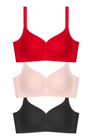 Seamless Bra - Valora | Lazer Kesim Toparlayıcı Balensiz Kadın Sütyen 3'lü Paket