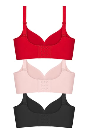 Seamless Bra - Valora | Lazer Kesim Toparlayıcı Balensiz Kadın Sütyen 3'lü Paket