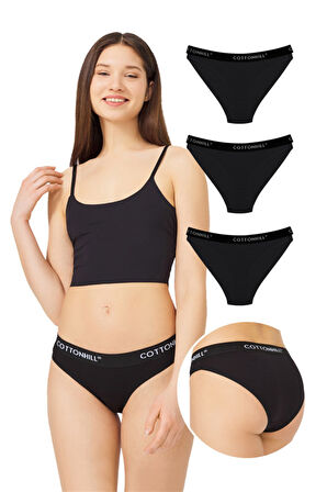 Pamuklu Basic Kadın Bikini Külot 3'lü Paket