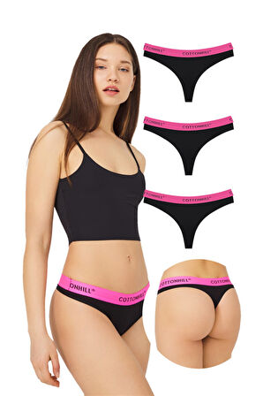 Pamuklu Basic Kadın Tanga Külot 3'lü Paket - 2