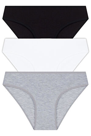 Basic Pamuklu Kadın Bikini Külot 3'lü Paket - 4