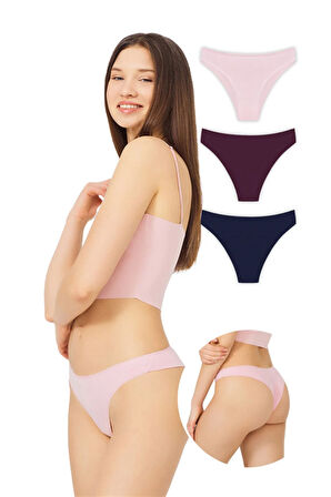 Pamuklu Basic Kadın Brezilya Külot 3'lü Paket - 3