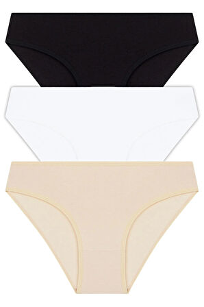 Basic Pamuklu Kadın Bikini Külot 3'lü Paket - 8