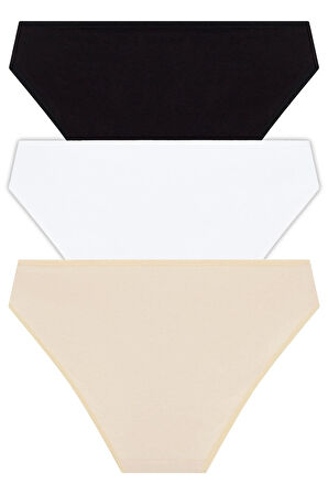 Basic Pamuklu Kadın Bikini Külot 3'lü Paket - 8