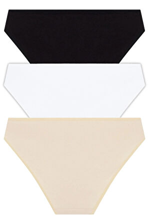 Basic Pamuklu Kadın Bikini Külot 3'lü Paket - 8