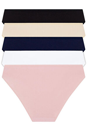 Basic Pamuklu Kadın Bikini Külot 5'li Paket