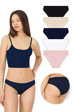 Basic Pamuklu Kadın Bikini Külot 5'li Paket