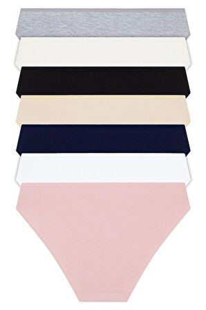 Basic Pamuklu Kadın Bikini Külot 7'li Paket