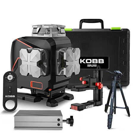 KOBB KBL36GTP Yeşil Çapraz Çizgi Lazer Distomat + Uzaktan Kumanda + Tripod + Taşıma Çantası