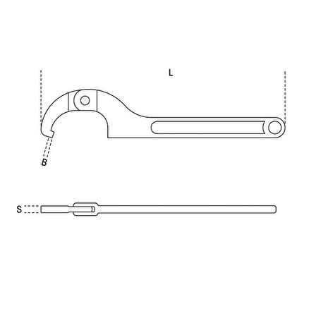 Beta 99SQ Ayarlı Tırnaklı Ay Anahtar 80-120mm