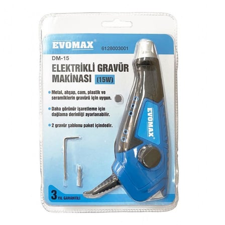Evomax DM-15 Çok Fonksiyonlu Titreşimli Gravür Makinası – Hassas Oyma ve Dağlama Makinesi