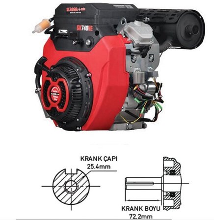 Kama GK740HE Marşlı/İpli Kamalı Benzinli Motor 22 hp