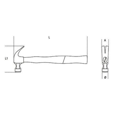 Beta 1375A 16 Çatal Ağızlı Çekiç 450 gr.