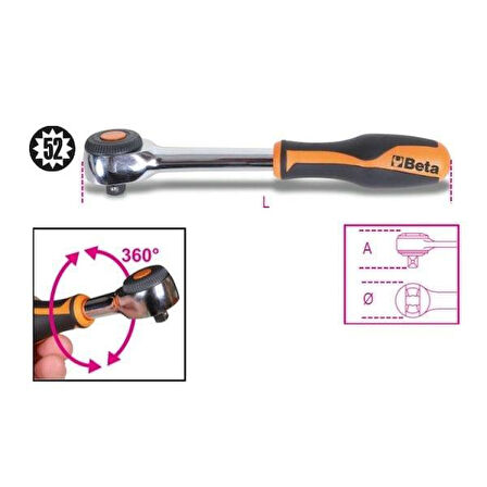 Beta 3/8 Cırcır Kolu 910/58