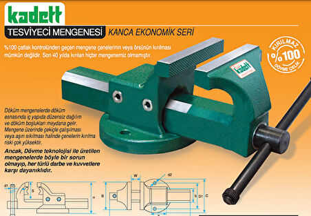 Kanca Kadet Tip Tesviyeci Mengene 175 mm