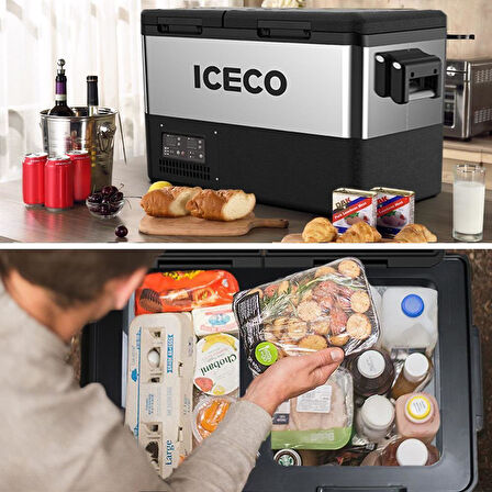 ICECO 45 Litre Çift Bölmeli Kompresörlü Oto Buzdolabı ve Dondurucu-TCD45 12/24Volt 4