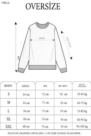 Kışlık Bisiklet Yaka Ön Ve Arka Baskılı SweatShirt - Beyaz