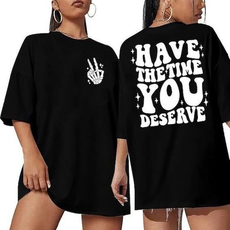 Bisiklet Yaka Kısa Kol Baskılı T-shirt - Siyah