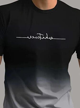 Erkek Kısa Kollu Bisiklet Yaka Baskılı Süprem T-shirt