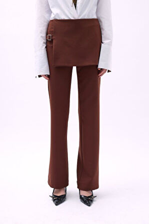 Etek Detaylı Kemerli  Pantolon