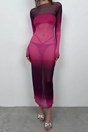 Baskılı Maxi Boy Elbise