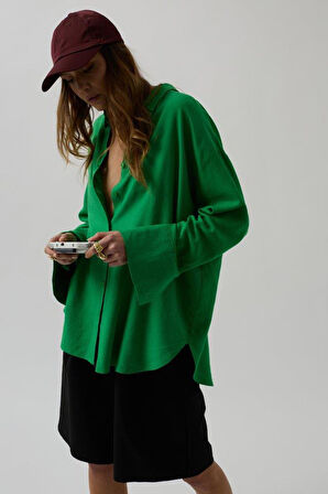 Oversize Keten Gömlek